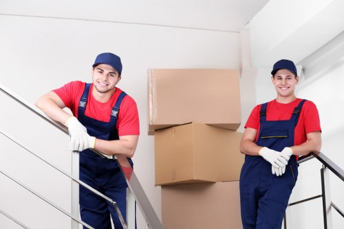 Office furniture and equipment prepared for a business move in Borough