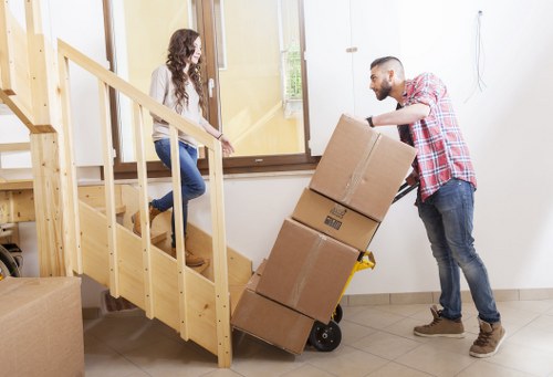 Careful handling of furniture during a van transport service