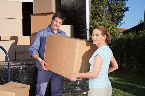 Removal van loading outside a Borough property