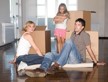 Boxes and furniture prepared for Borough home removals
